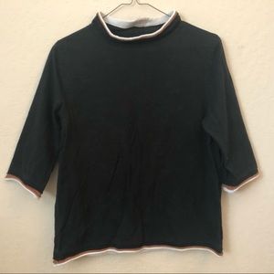 Telfar black mockneck rolled hem sweater